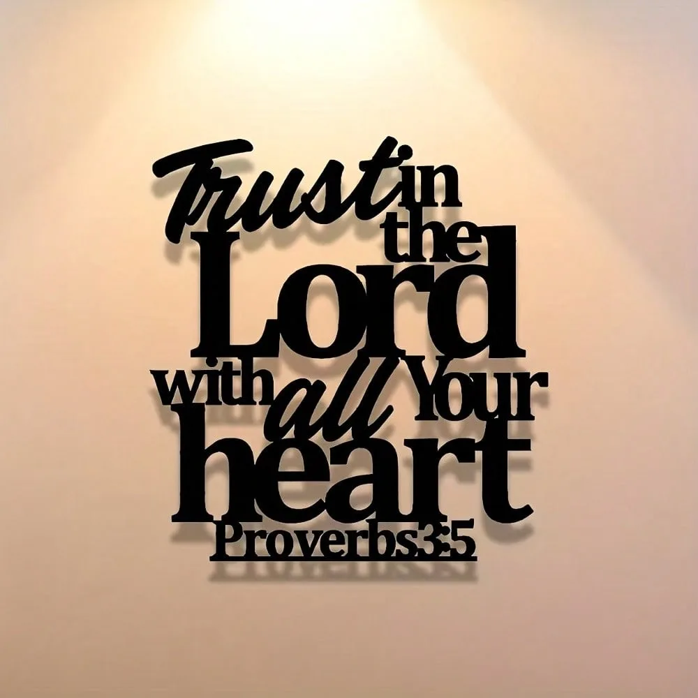 Delight in The Lord Proverbs 37:4 Metal Scripture Wall Art, Iron Farmhouse Home Decor Inspirational Verse Sign, Religious Gift