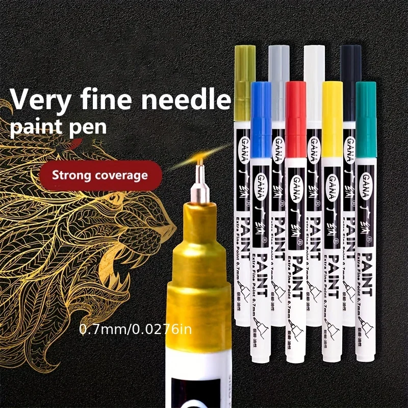 Color 0.7mm Ultra-fine Needle Tube Paint Pen, Strongly Covering Paint Pen, Can Be Used on Wood, Metal, Cloth and Other Materials