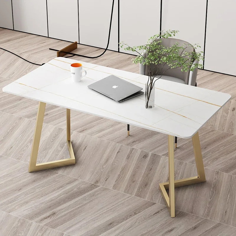 

Современный письменный стол из каменной плиты в скандинавском стиле, легкий и роскошный, для дома и учебы, простой компьютерный стол