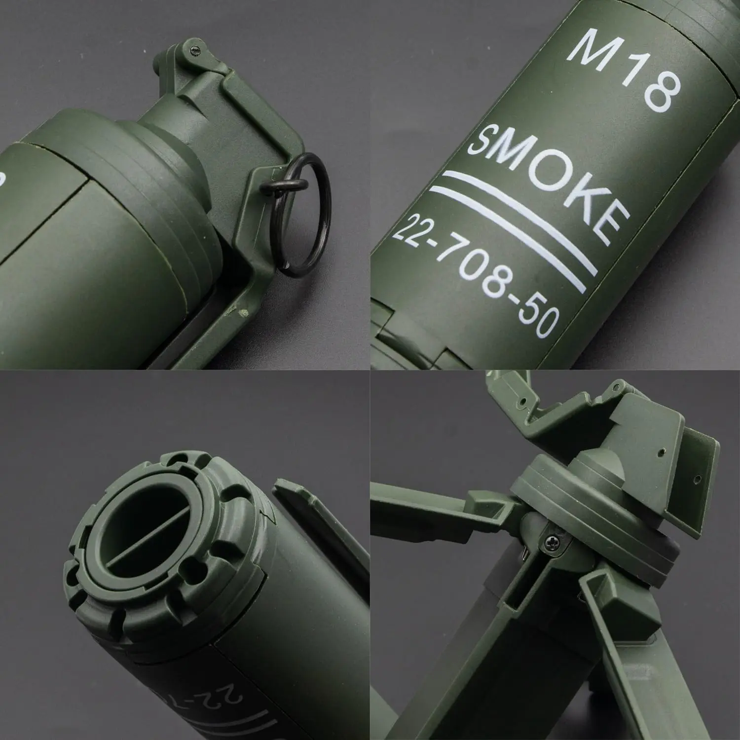 Tactical Hand Fake Grenade Toy M18 CS Smoke Explosive Water Gel Grenade Model for Airsoft Paintball Re-usable Outdoor Sport