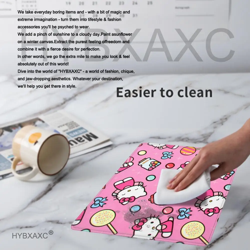 لوحة ماوس ألعاب هالو كيتي كارتونية لطيفة باللون الوردي XS لوحة ماوس صغيرة لألعاب الكمبيوتر المكتبي لتزيين سطح المكتب بساط الماوس المكتبي