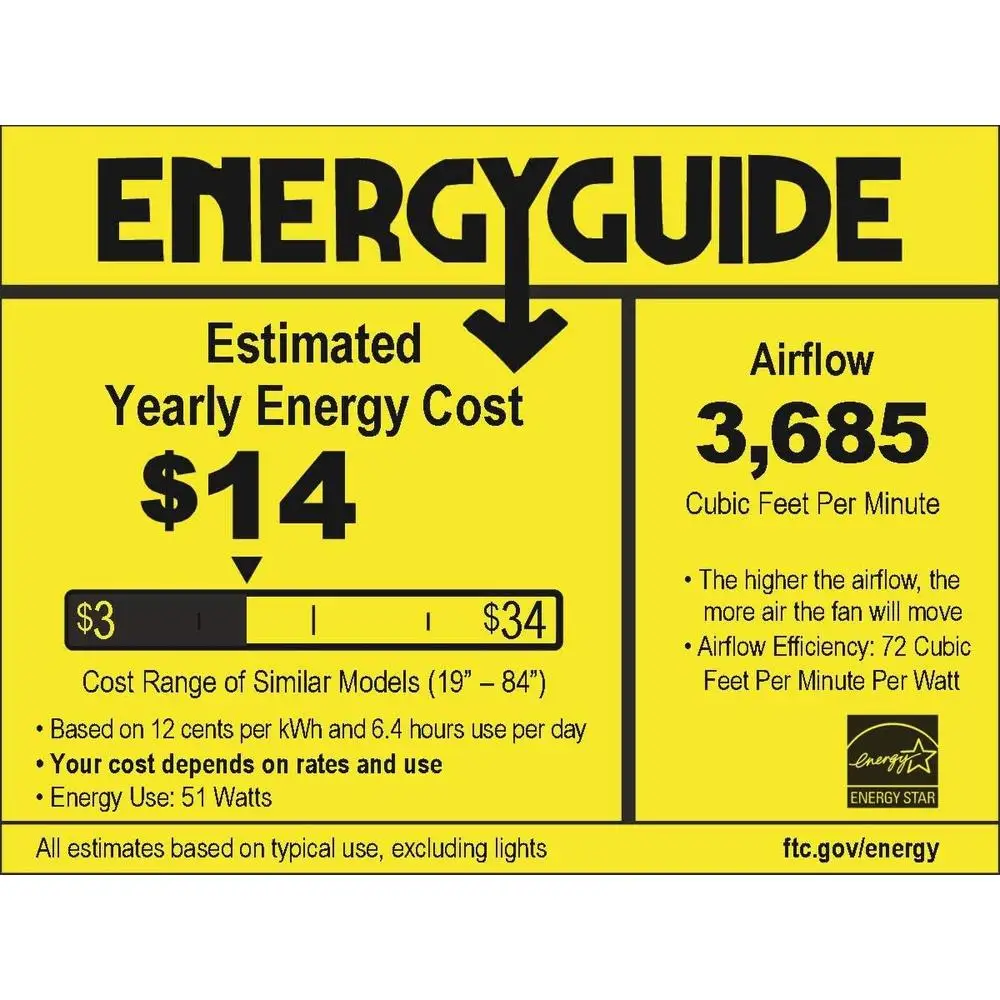 Ventilador de techo para exteriores de 52 pulgadas, Kit de luz para ventilador de Patio con ubicación húmeda, eficiente en energía, Compatible con circulación de aire, cocina y sala de estar