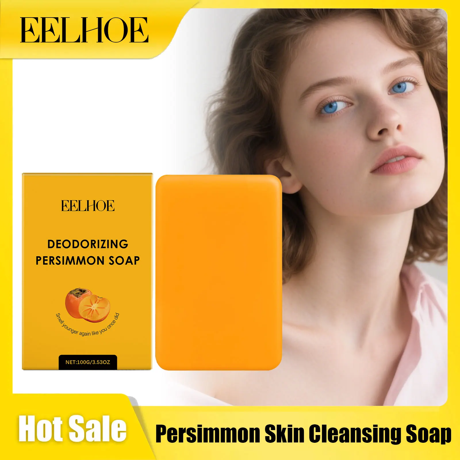 

EELHOE Persimmon Body Nourish Soap Deep Clean Remove Dullness Firm Skin Reduce Melanin Perspiration Remove Odors Body Sooth Soap