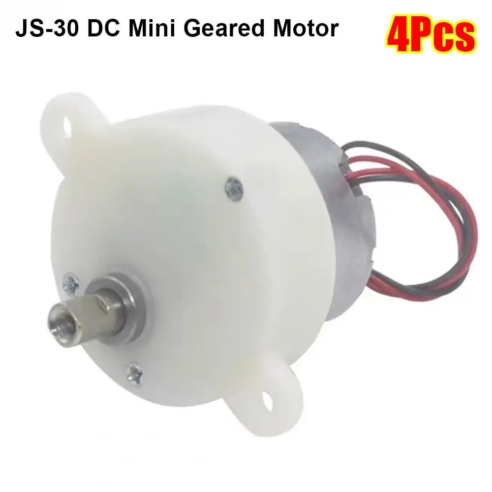 4Pcs 3V 6V Micro Gear Motor Low Speed High Torque 5-100RPM Mini Electric Motor Reversible Mute Plastic Gear DC Geared Motor