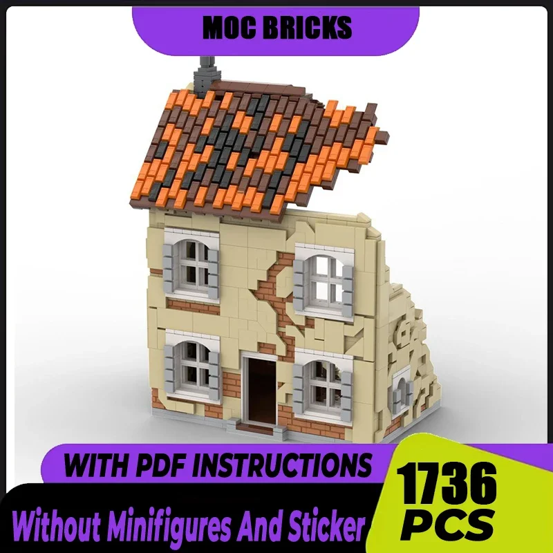 

Модель Street View Moc Building Block Модульная разрушенная модель дома Технология Кирпич DIY Сборка Строительная игрушка Праздничные подарки