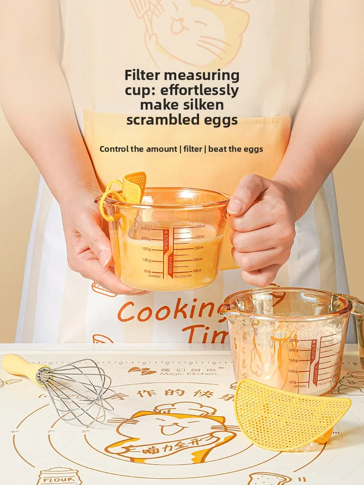 LMM graduated glass egg beater cup kitchen food grade baking rice cup