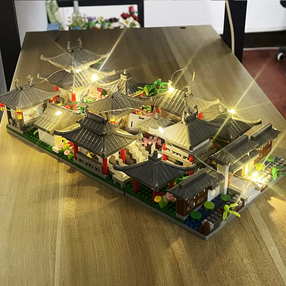 

LED Chinese Architecture SuZhou Garden Building Blocks Model: Excellent Home Décor, Holiday Gift, Promotes Finger Dexterity