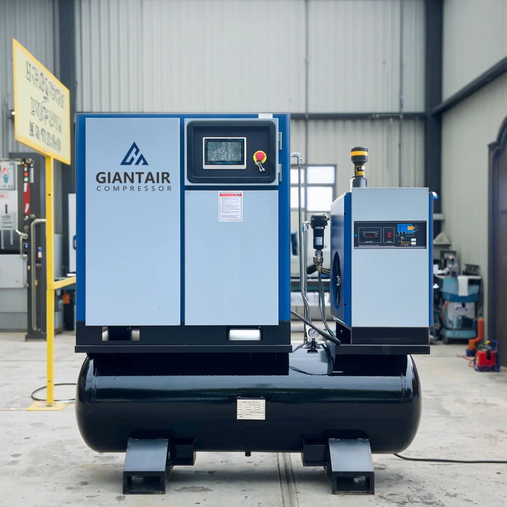 

GiantAir Aircompressors 7.5kw 10hp Industrial Air-compressors 4 In 1 All-in-one Rotary Screw Air Compressor For Laser Cutting