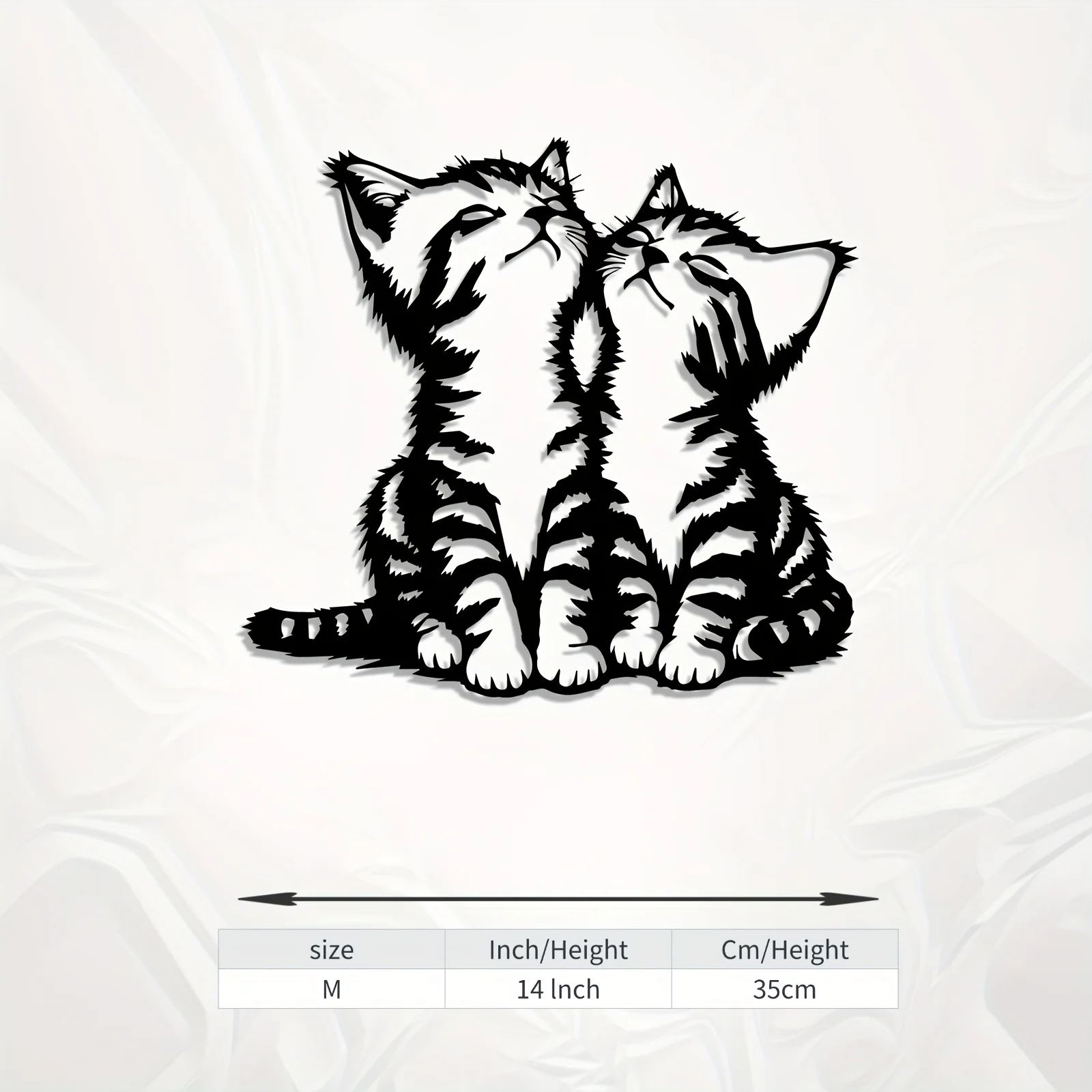 Charming Cat Aluminum Wall Art 12x18 Inch Waterproof Durable Metal Decor for Bedroom Living Room Garden Fence Patio