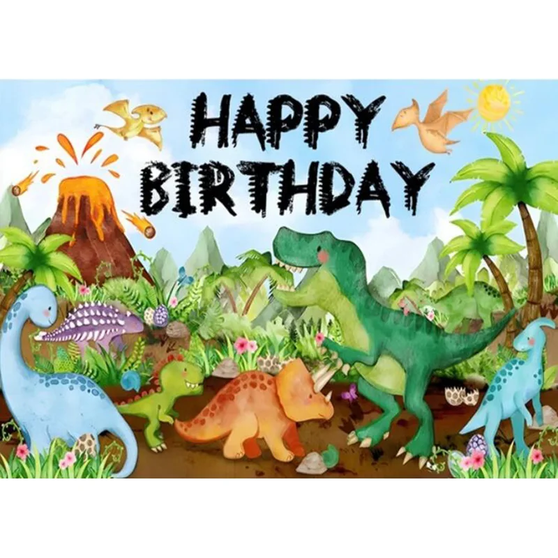 Happy Birthday Party ตกแต่งทารกแรกเกิดการถ่ายภาพฉากหลัง Props Photocall Baby Shower Excavator Photo Studio พื้นหลัง PK-17