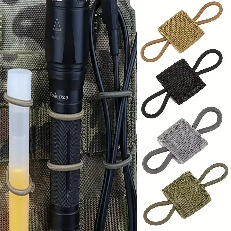 

10pcs MOLLE Elastic Nylon Webbing Ribbon Buckle Outdoor Hiking Hunting Backpack Vest PTT Antenna Stick Pipe Binding Retainer