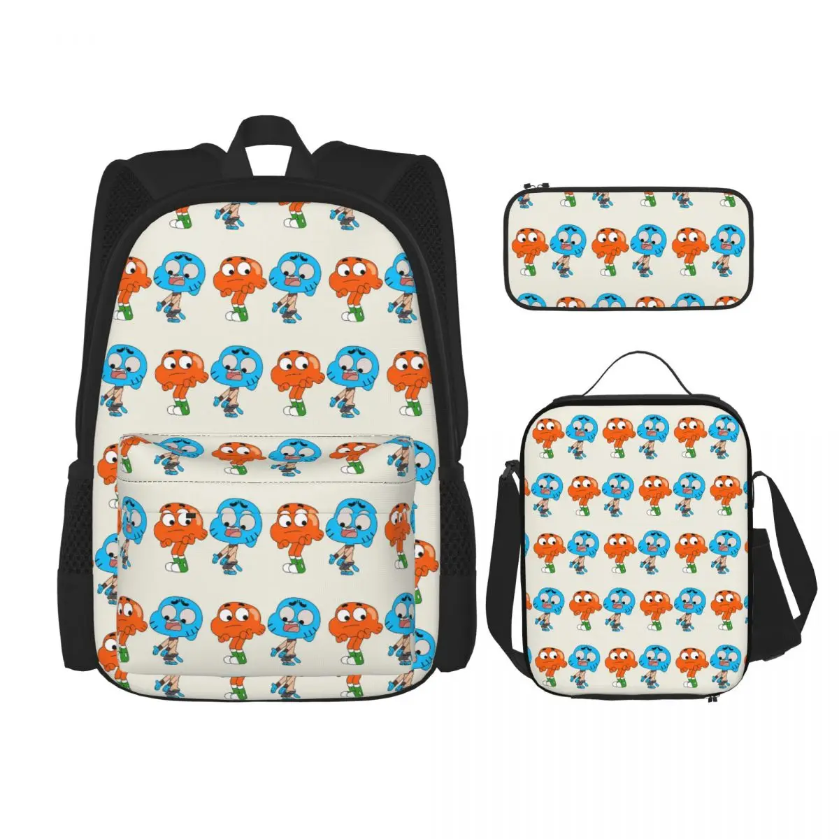 

Рюкзаки Gumball And Darwin, школьные сумки для детей, детские ранцы, сумка для обедов, сумка для ручек, набор из трех предметов