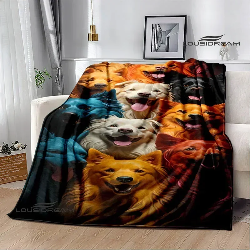 

3D Cute dog printed blanket Flannel Warm blankets Soft and comfortable blanket bed linings cubre cama Birthday Gift