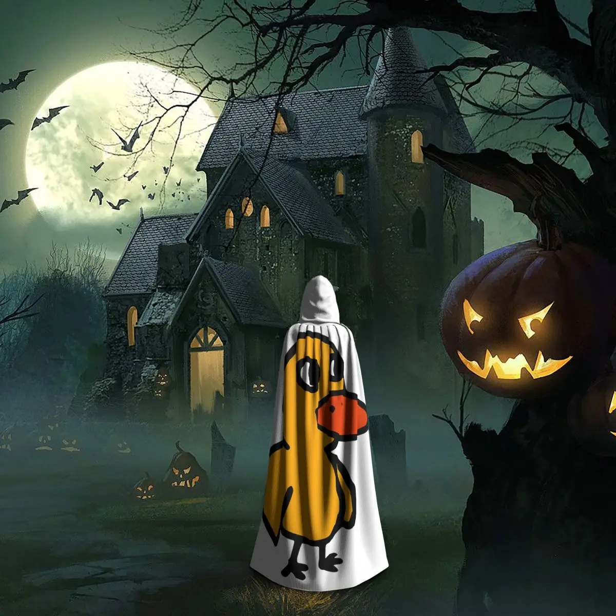 Got Any Grapes - The Duck Song Long Hooded Cloak Witch Medieval Costume Cosplay Cape HalloweenVampire Adult Unisex view 6