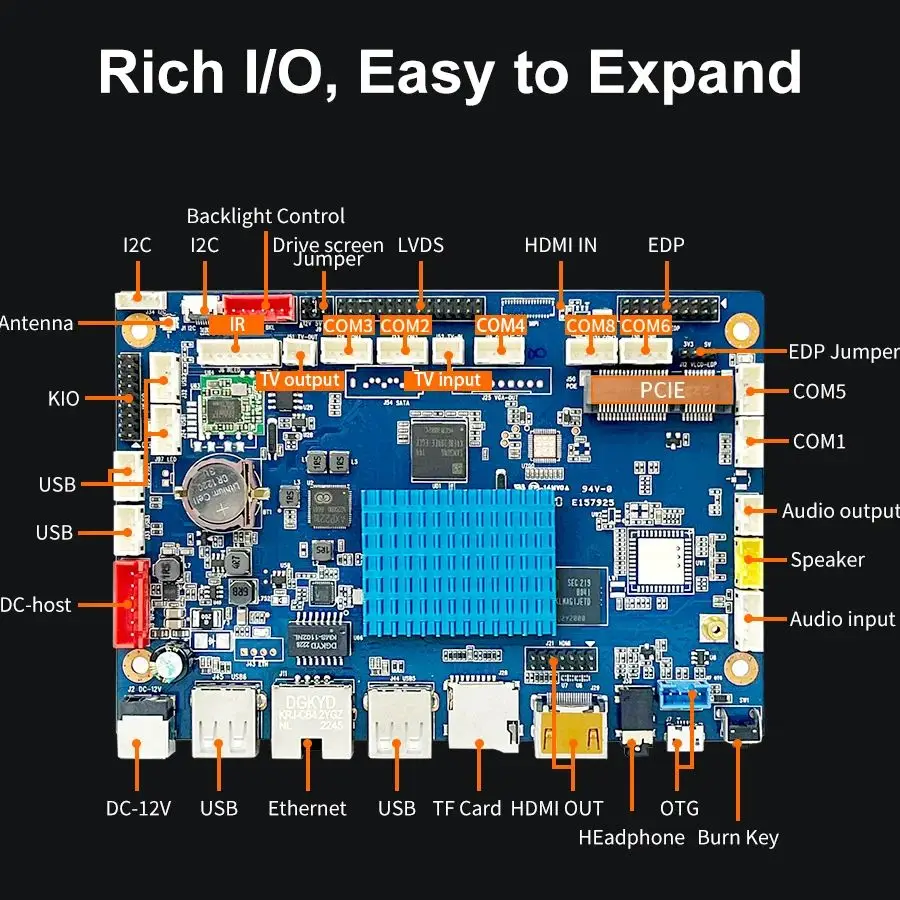 Imagem -02 - Liontron-placa-mãe k0 Allwinner A40i 128gb Emmc Android Pcba Embarcado Computador Placa-mãe para Controle Industrial