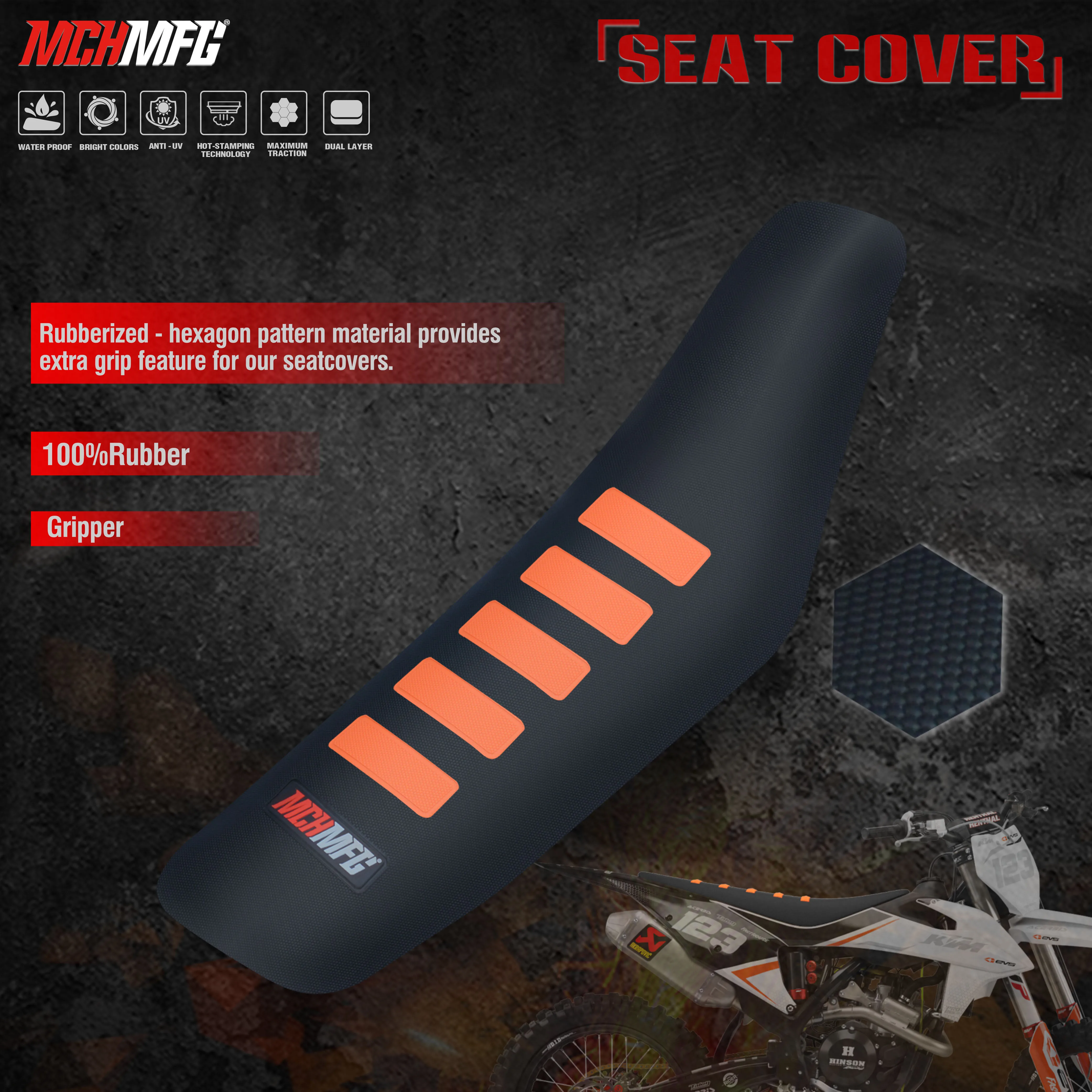 MCHMFG Rib Ribbed Gripper Seat Cover in Waterproof Set Protection Antislip Upset Apply to For SXF EXC KXF CRF YZF WR TC TE 004