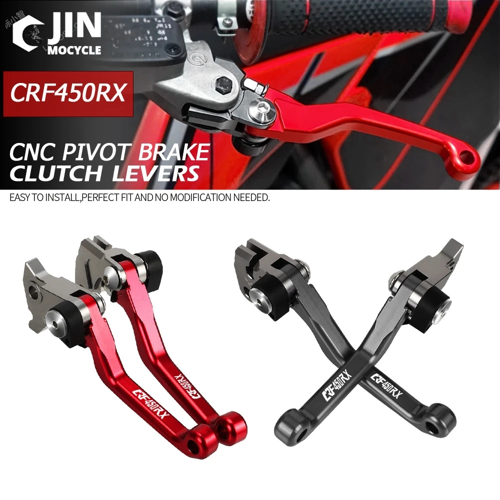 

New CNC Dirt Bike Pivot Foldable Brake Clutch Levers Handlebar Handle Grip For Honda CRF450RX CRF450 RX CRF 450RX 2017-2023 2022