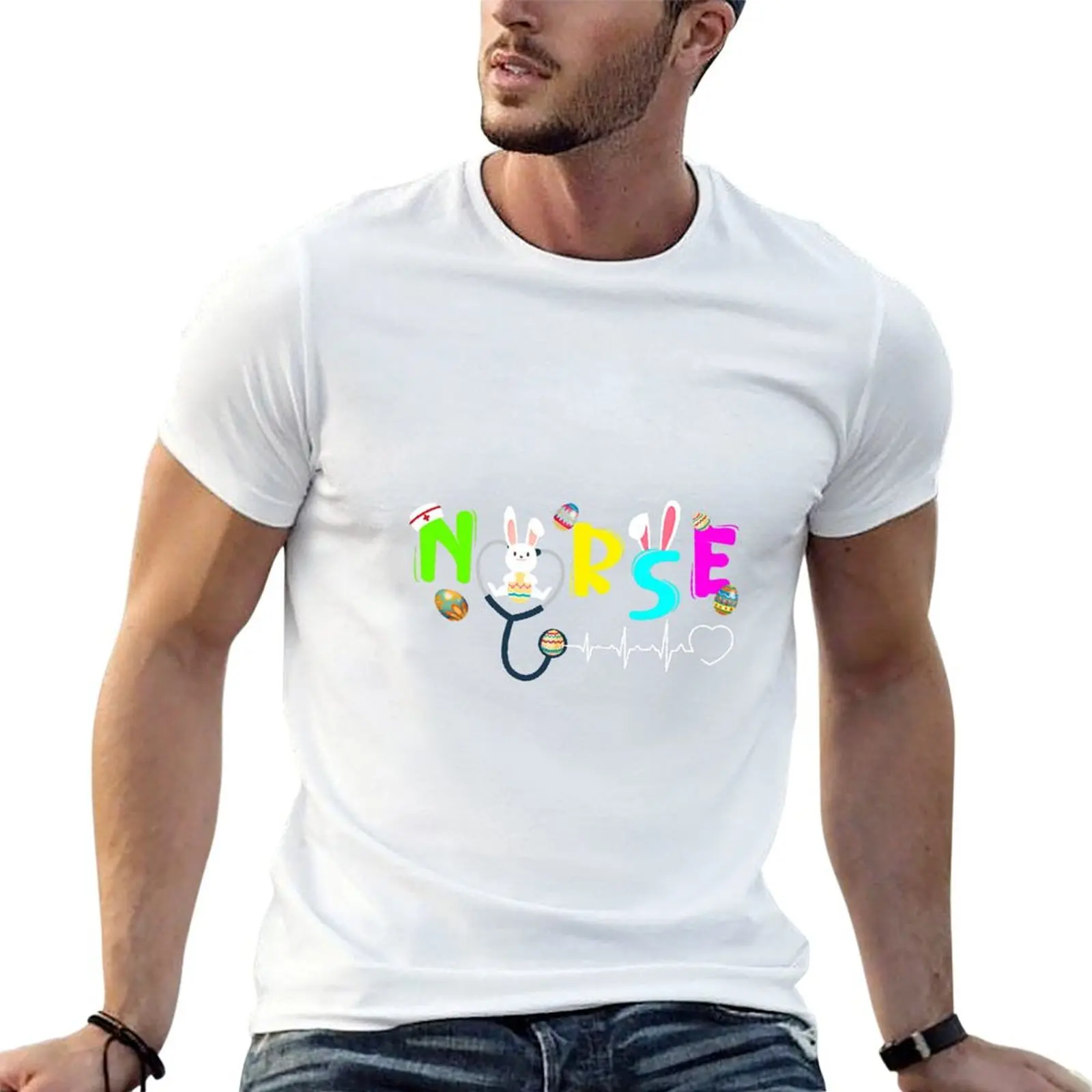 

Stethoscope Nurse Tail Easter Bunny T-Shirt funny t shirts man t shirt for man T-Shirt