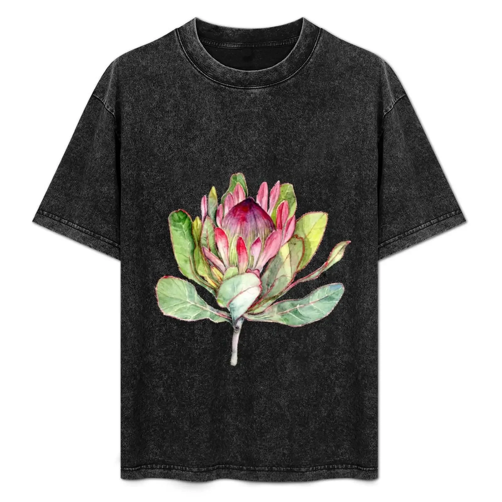 Protea Flower - Botanical Art T-Shirt street wear sweat tops men workout shirt