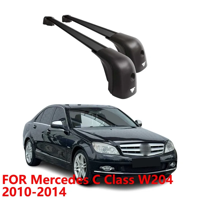 Roof Rack Cross Bars For Mercedes C Class W204 2010-2014, Aluminium, 220lb, Black