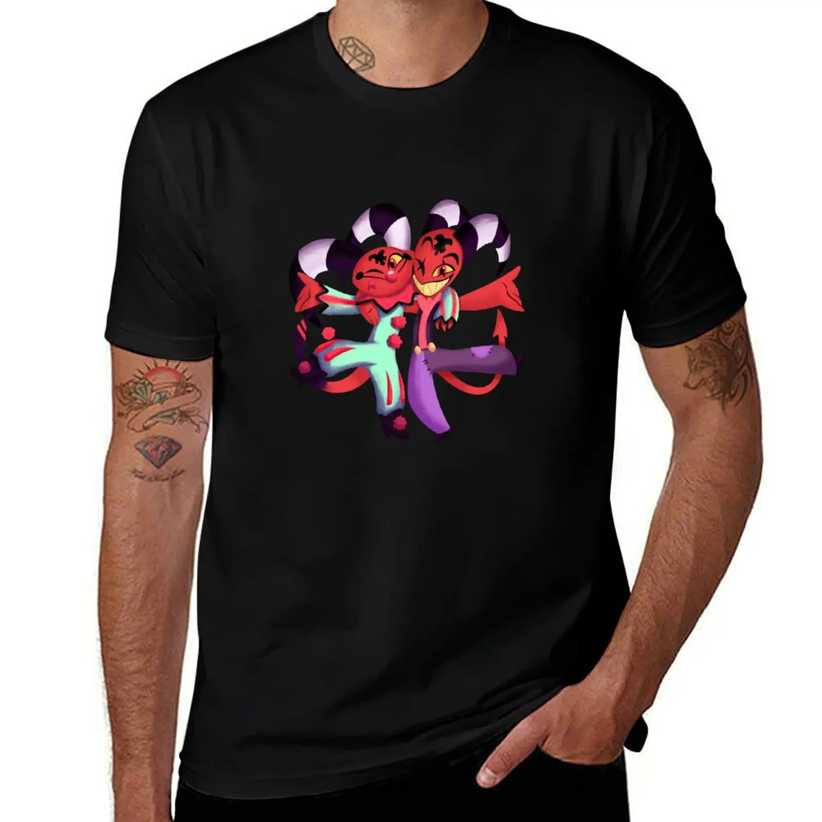 Helluva boss, Blitzo and Fizzarolli T-Shirt Modern Print Casual T-Shirt