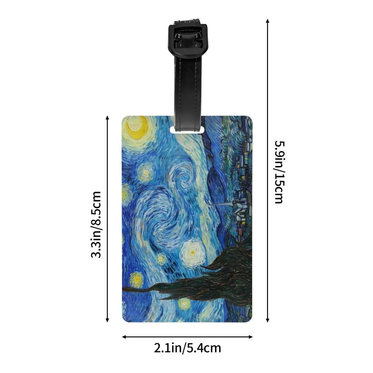 Personalizado Van Gogh Starry Night Tag Bagagem, Proteção de Privacidade, Pintura a Óleo Arte, Bagagem Tags, Travel Bag Labels, Mala