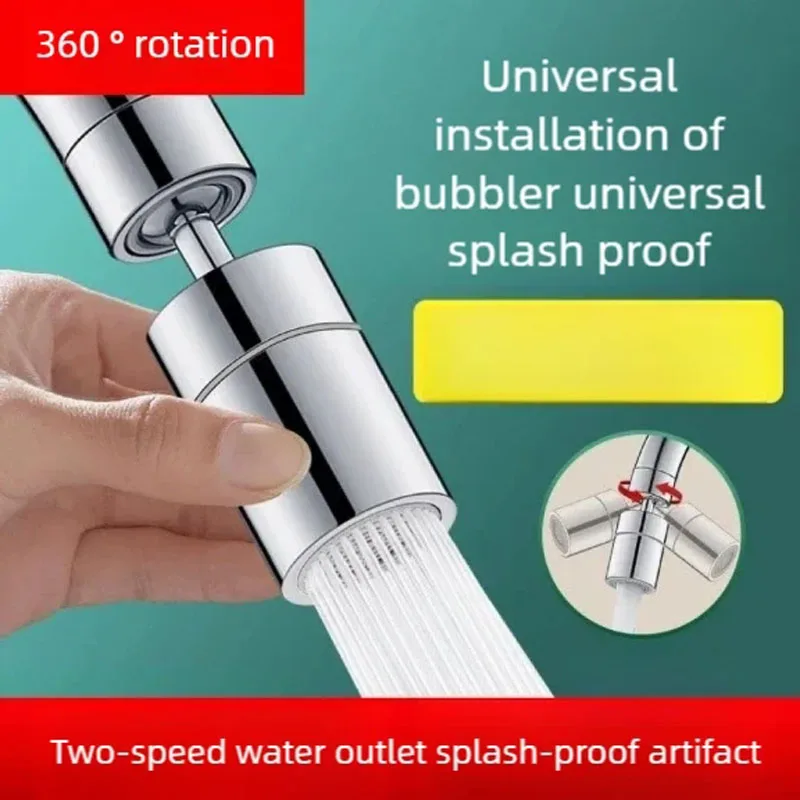 Wasserhahn-Verlängerung Duschkopf Universal Drehbar Spritzwassergeschützt Wasserwunder für Toilette und Waschbecken Universal-Gelenkbelüfter