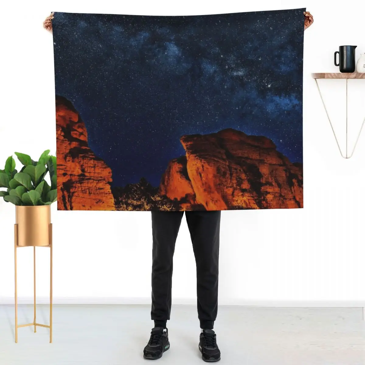 Scenic Milky Way Galaxy at the Grand Canyon Throw Blanket Decorative Beds Winter beds For Baby Bed anime Cute Plaid Blankets