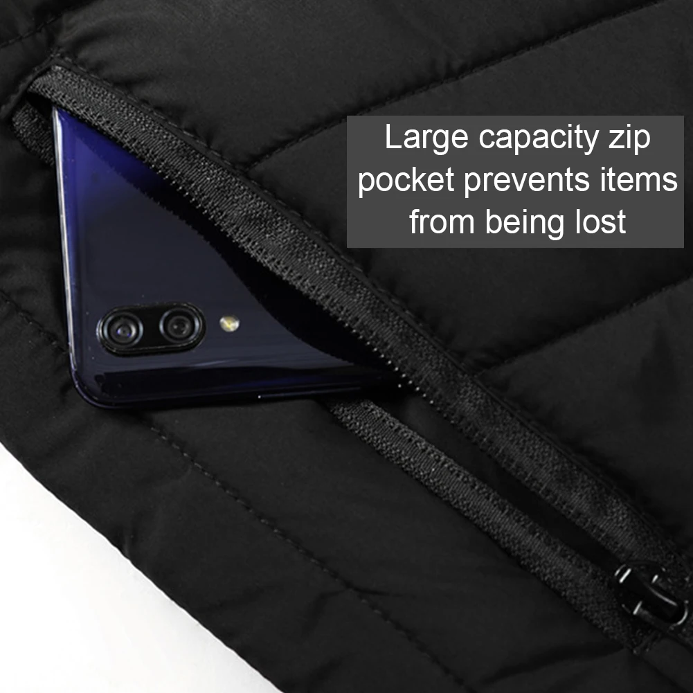 

Унисекс жилет с подогревом, 9 зон нагрева, умный жилет с подогревом, моющийся, легкий, на молнии, с USB-зарядкой, для кемпинга, активного отдыха и спорта