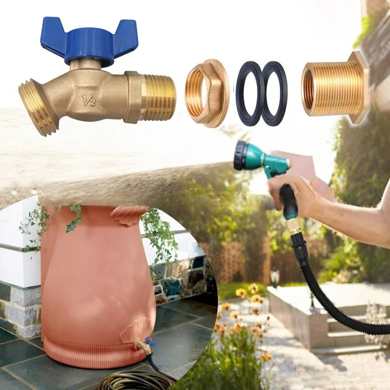 1/2'' American Garden Faucet Outdoor Ball Core Quick Open High Flow Water Pipe Rack Quick Connect Car Wash Watering