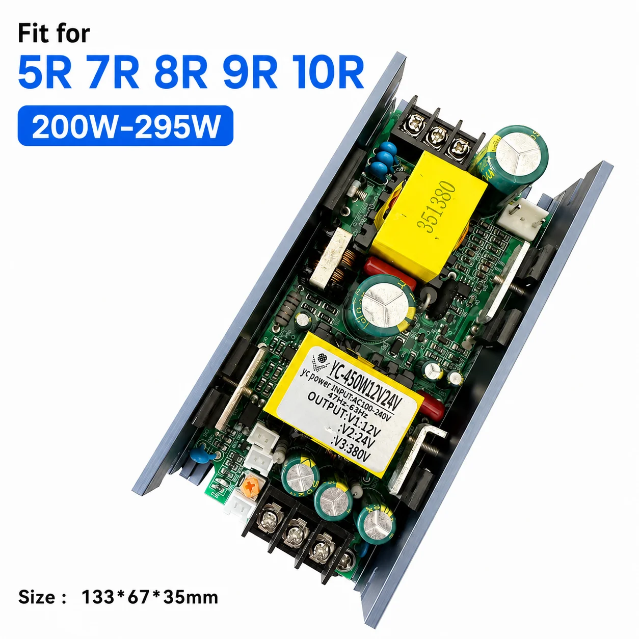 YC-450W Stage Light Power Supply for 5R 7R 8R 9R 10R 275W 295W Moving Head Beam Light 12V 24V 28V 36V 380V