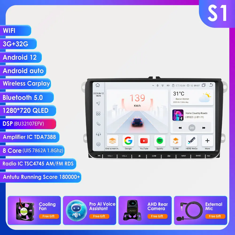 Android Auto Multimedia Voor Vw Golf 5 Polo 6 Passat B6 Cc Radio Touran Scirocco Caddy Jetta Amarok Skoda Auto Radio Audiospeler