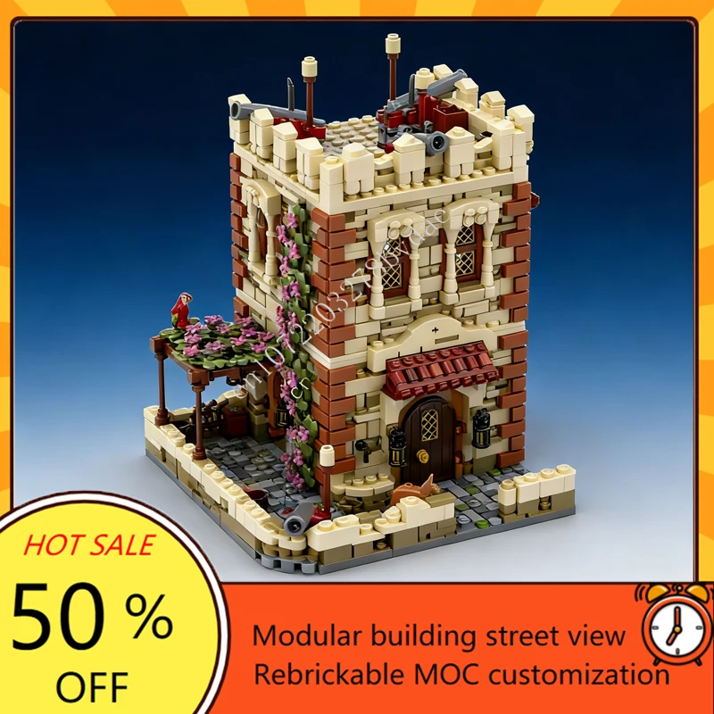 Serie Pirata, Sabre Island Creative, 2704 Piezas, MOC Medieval, Bloques de Construcción de Modelos UCS, Ladrillos Técnicos, Juguetes de Ensamblaje DIY, Regalos para Niños