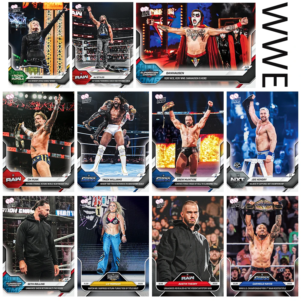 Tarjeta Coleccionable WWE DIY Hecha a Mano con Diseño de TATUM, PAXLEY, CM PUNK, SETH ROLLINS, JOHN CENA, TRICK WILLIAMS, con Haz de Luz Inclinado, Regalo Navideño