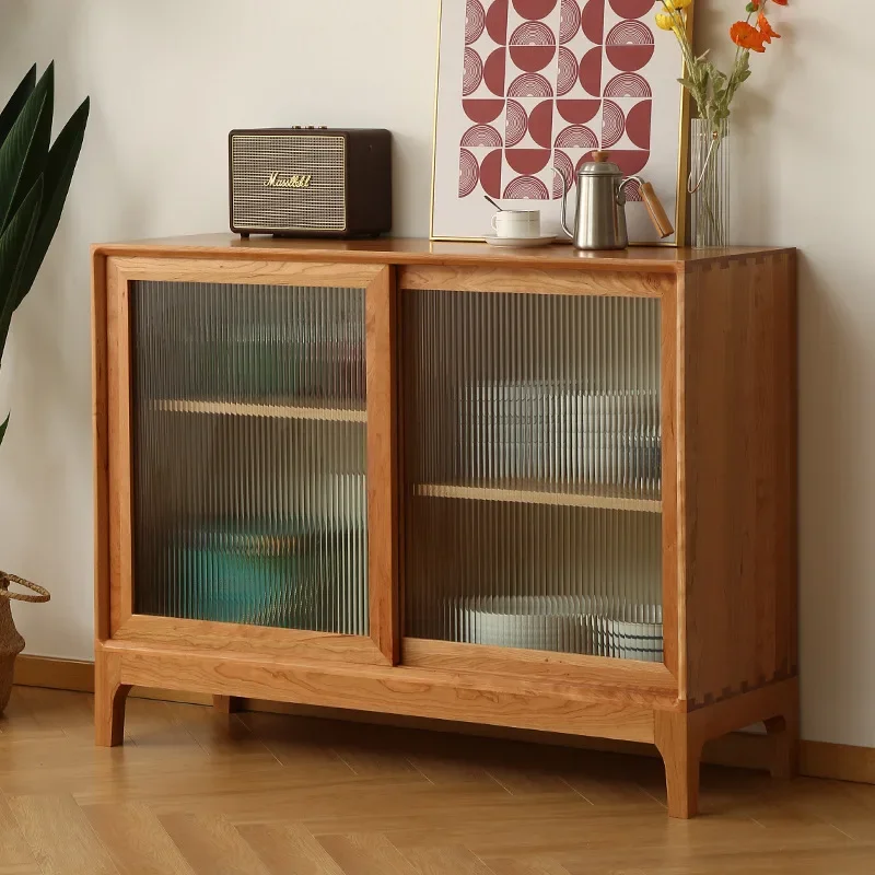 Walnut dining side cabinet Cherry wood solid wood side  t Wall   side  Cupboard solid