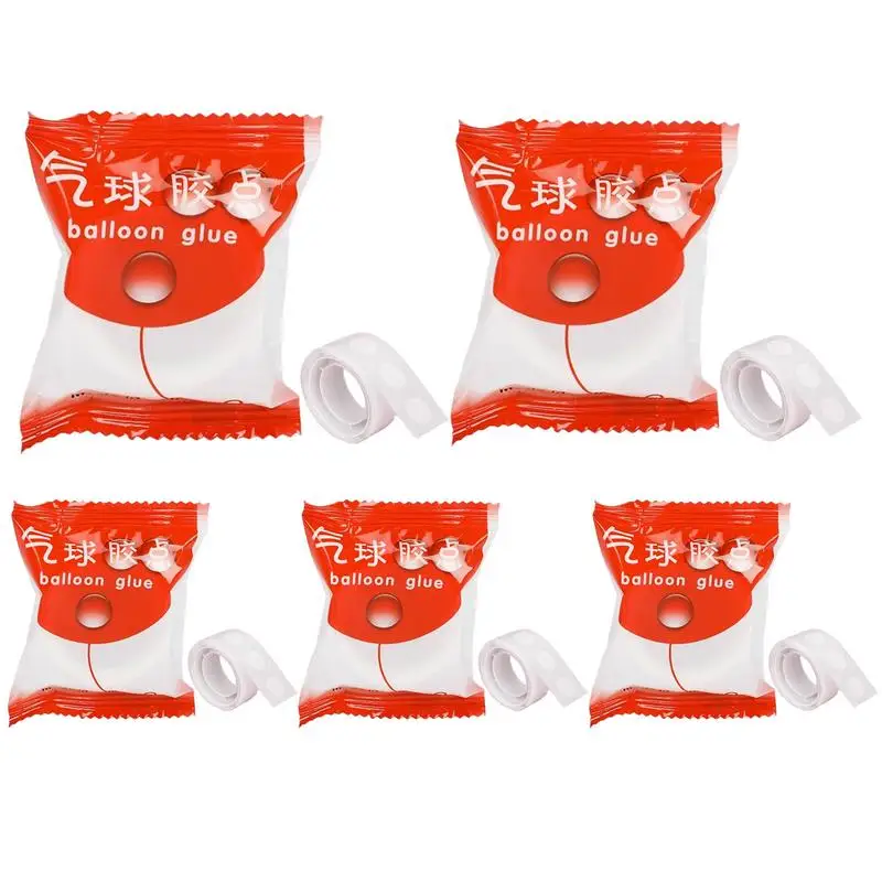 Клейкие точки для воздушных шаров, 5 рулонов клея в горошек, не оставляет следов, портативные клейкие точки для украшения свадебной комнаты, дня рождения