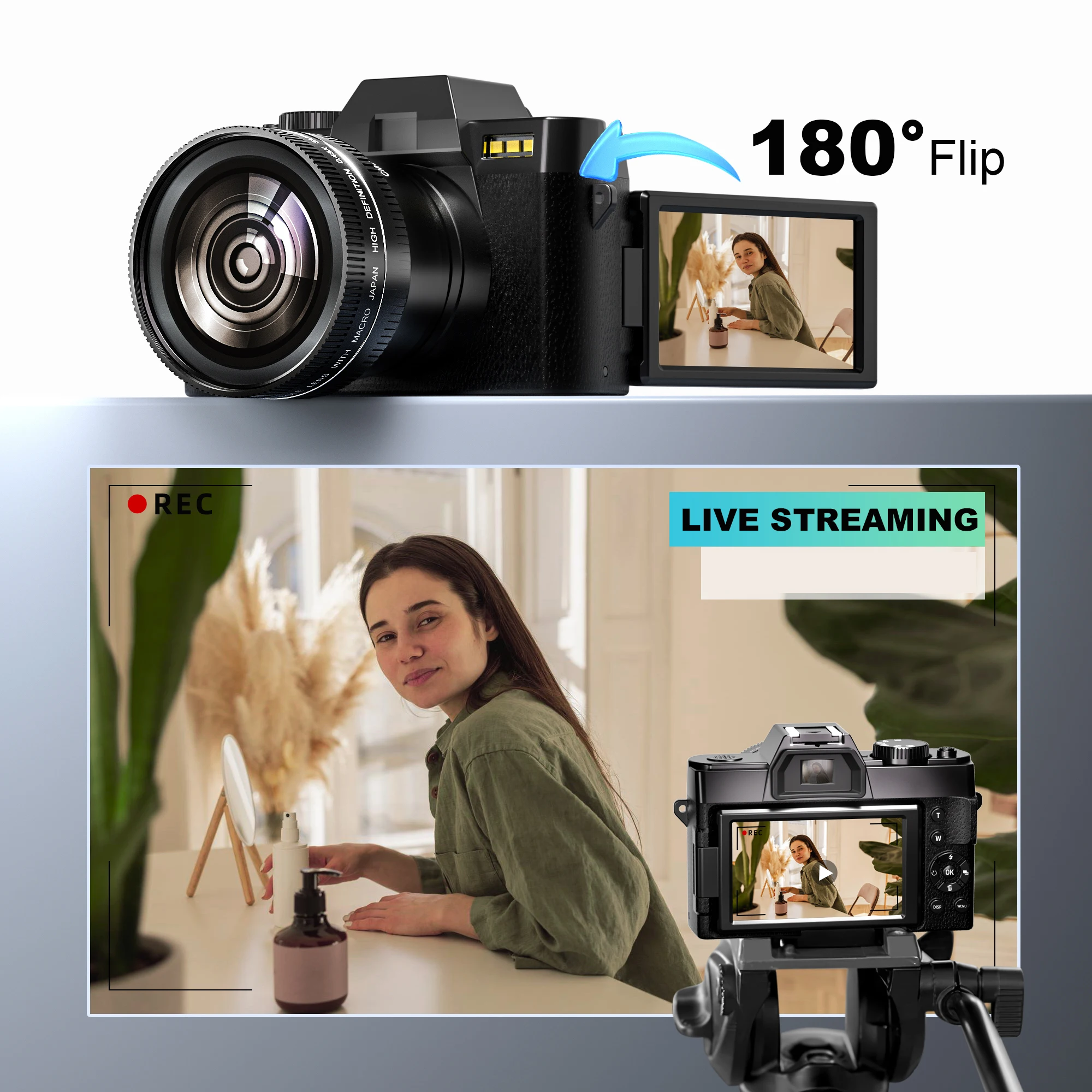 NBD Compact Digital Photography Camera 4K WIFI Web Cam Vintage Vlog Video Recorder YouTube 48MP Camcorder 3\