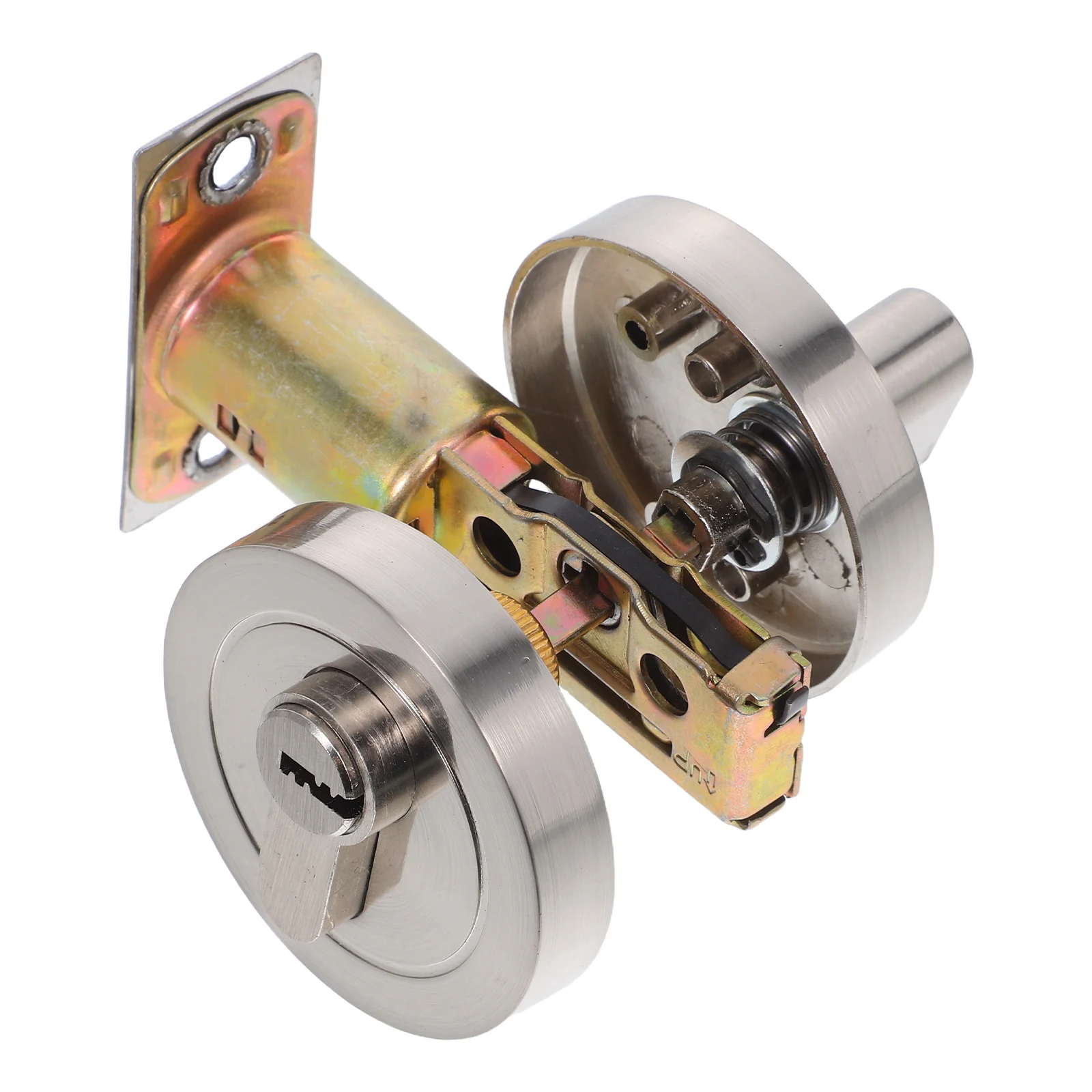 

Circular Door Lock Single Cylinder Deadbolt Zinc Alloy High Security Bolt Locks for Doors Silver Color Hidden Door Lock