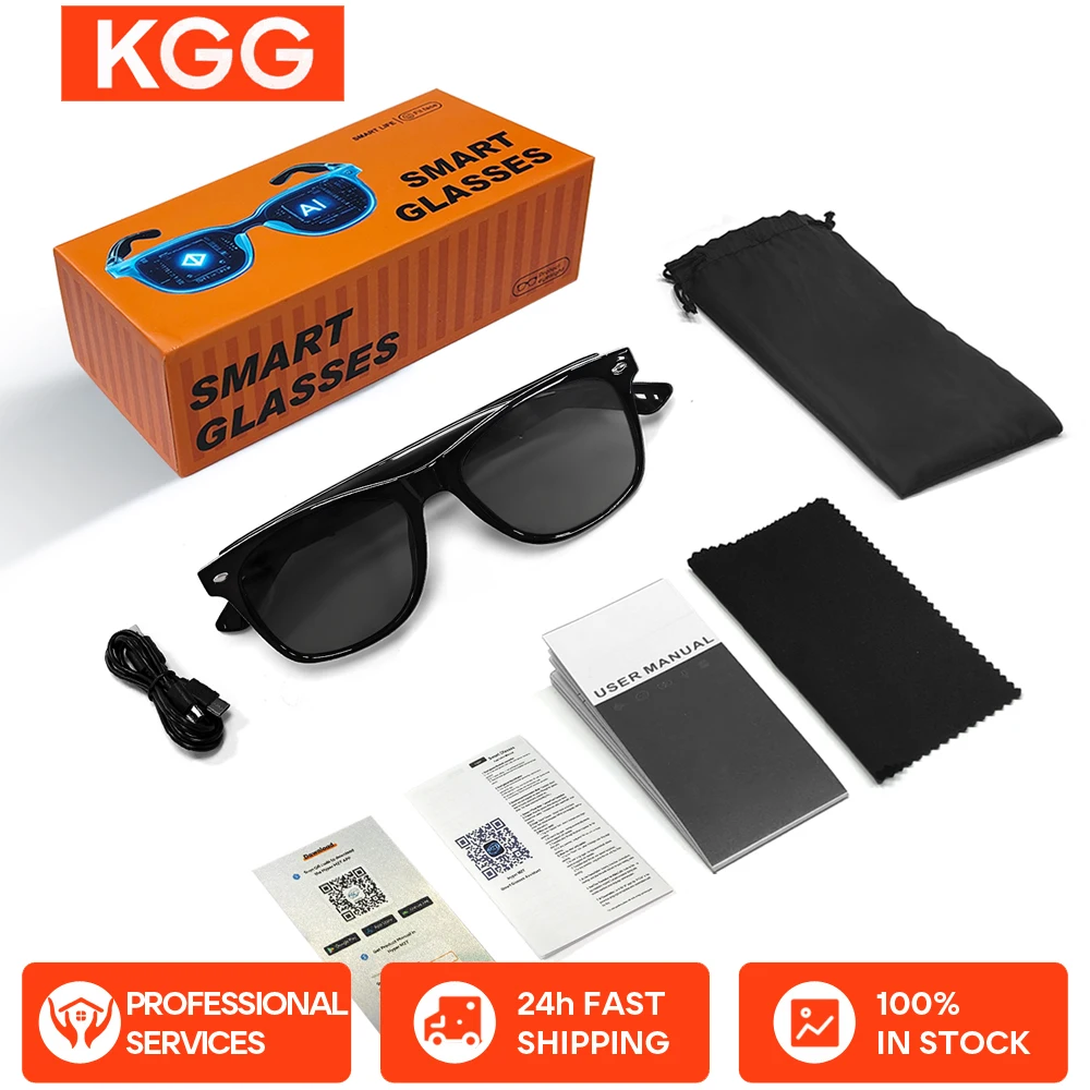 

100+ Languages AI translation Smart Glasses Make Receive Calls Music Calling Noise Reduction Light BT TWS Glasses Men Women