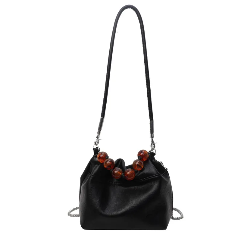 Unique design of new beaded women's handbag, Chinese bucket bag, single shoulder underarm crossbody bag bags female