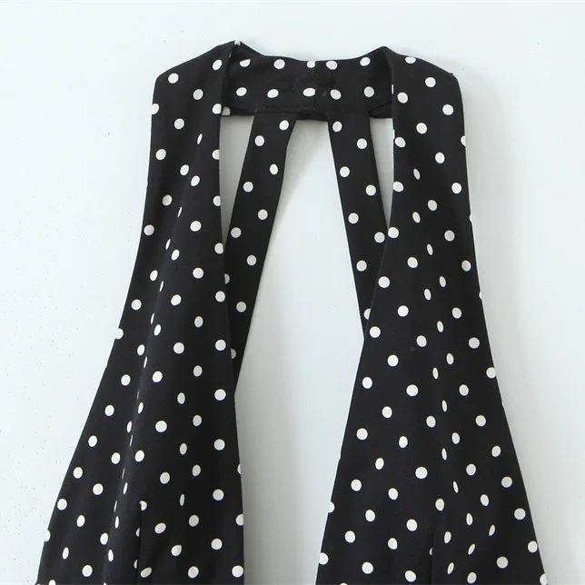 欧米風レディースファッション　気質アップ　万能　水玉模様　襟付きショートワンピース