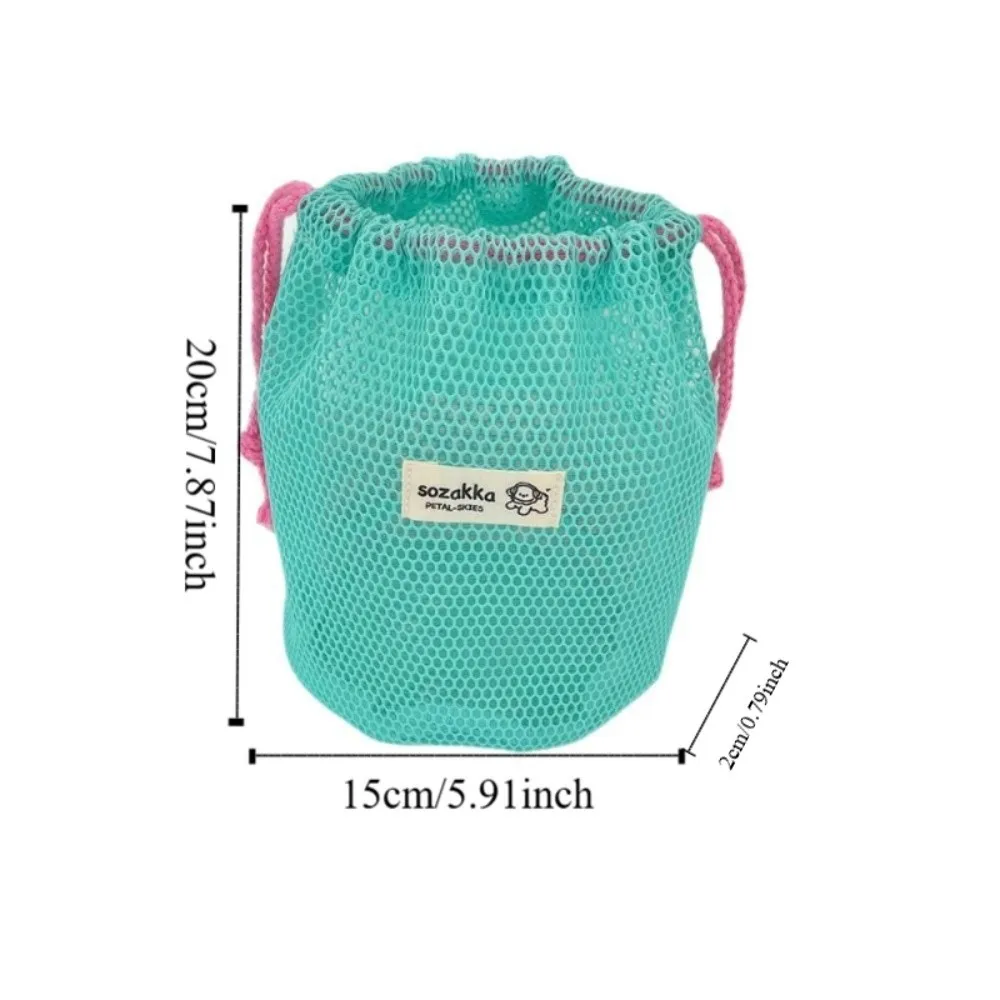 ドーパミンカラードローストリング収納バッグ大容量メッシュポータブルトイレタリーバッグコインパースメイクアップポーチバッグ小物ポーチ