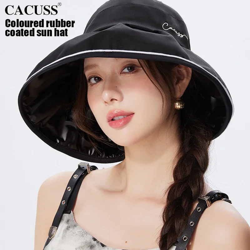 

Women's Colored Rubber Coated Shell Cap Summer Sunshade Beach Accessory Aesthetic Sun Hat for Spring And Summer