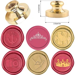 Crown Camera Puzzle Crane Anchor Mixed Seal Wax Stamps 25mm Removable Brass Head for DIY Scrapbook Envelope Craft Greeting Cards