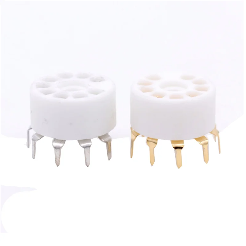 ABSQ-10 шт. розетки для ламп для 12AX7 12AT7 12AU7 6DJ8 ECC82 5670 6922 Hi-Fi аудио винтажный усилитель серебристый