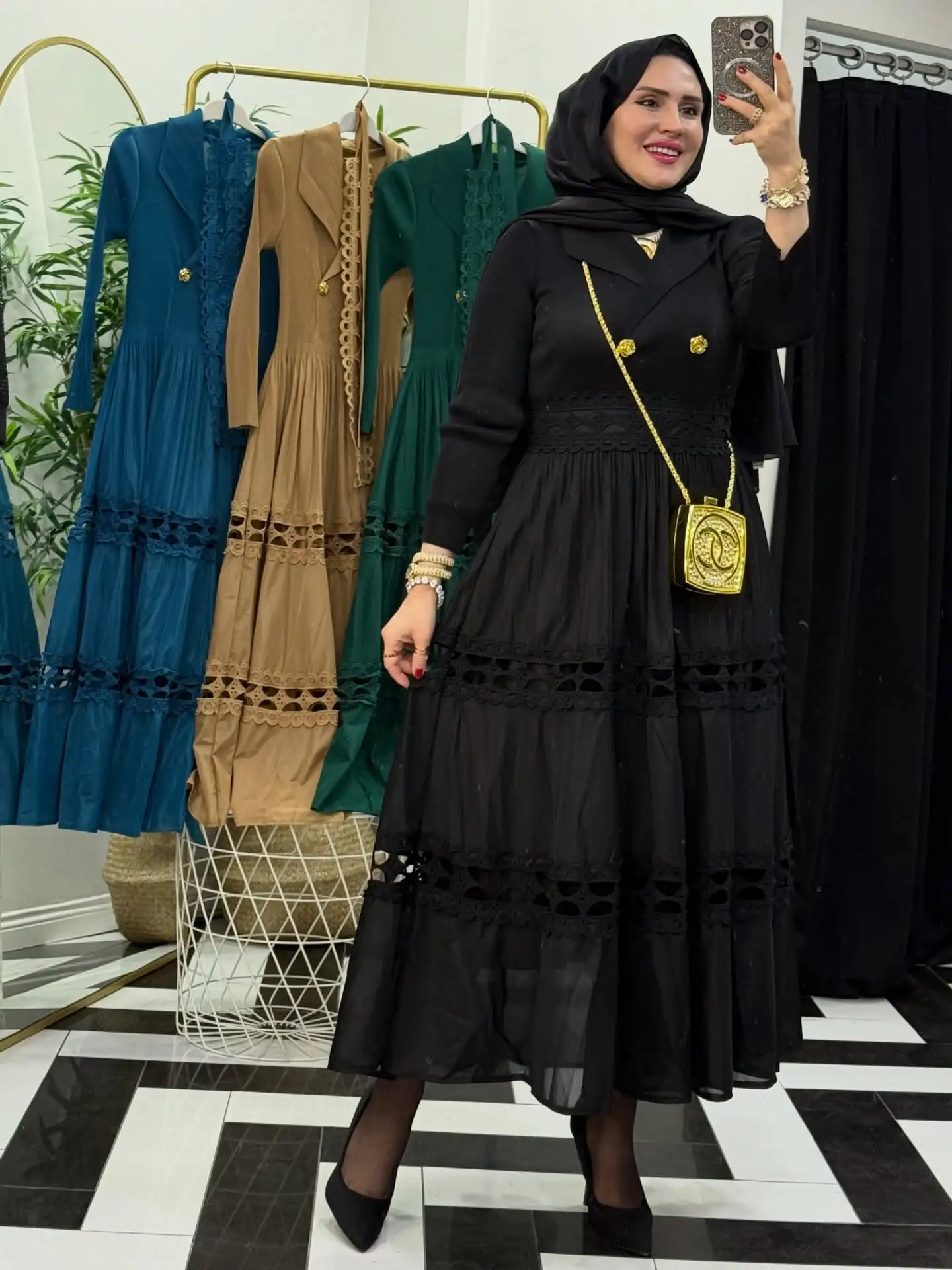 فستان EGRM لحفلات الزفاف التقليدية بطيات على شكل حرف a بدلة أنيقة بياقة نسائية فساتين تنحيف الخصر 2026 جديد 6G5973 #4