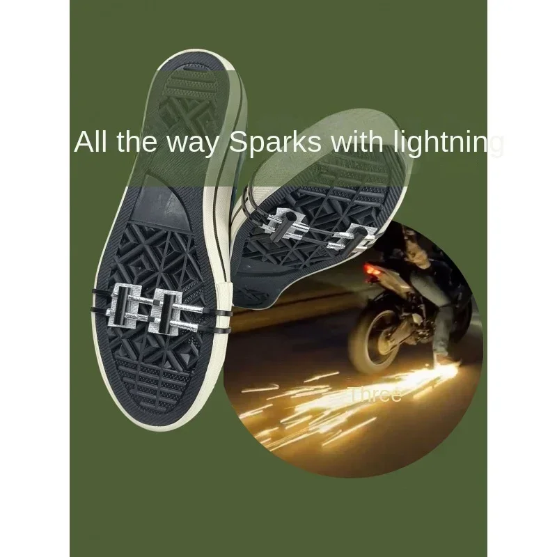 1pc/3pcs Sole Hit Flint Foot Brake Ground Spark Flint Magnesium Rod Bicycle Motorcycle Cool Skateboard Sparks