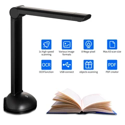 Document Book Camera Scanner 8 Mega-pixel HD High-Definition A3 Scanning Size with USB Port LED Light OCR Function for Office