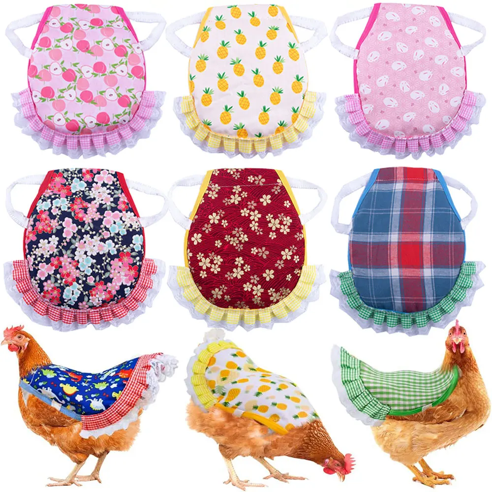 Hen Apron Feather Retainer Duck Goose Poultry Double Apron Back Protector Lace Edge Poultry Decorative Accessories Pet Products