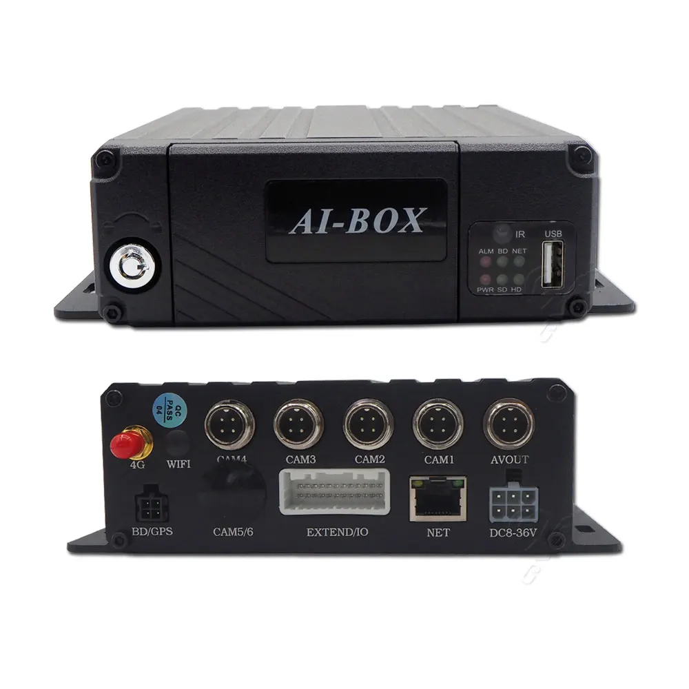 Easy Installation 4G ADAS DMS BSD Algorithm 1080P Waterproof Backup   s for Fleet Management AI MDVR Kit Rear and Front View